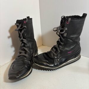 *Rare*‎ Puma women’s black lace up duck running boot in size 40